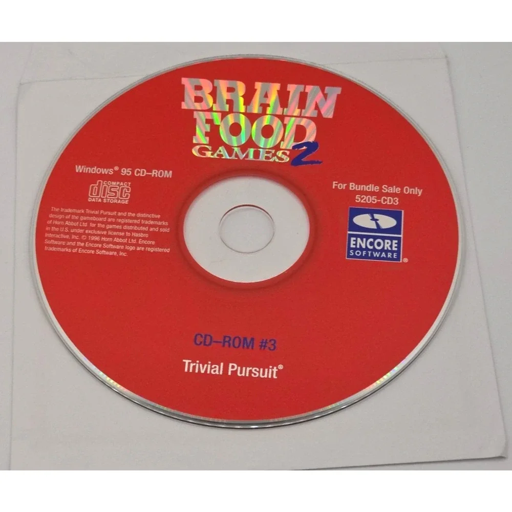 Brain Food Games 2 - Trivial Pursuit - Vintage PC CD-ROM Windows 95 Game